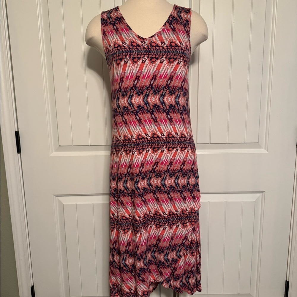 Design History Multicolor Pullover Knit Stretch Dress Womens Size Medium EUC